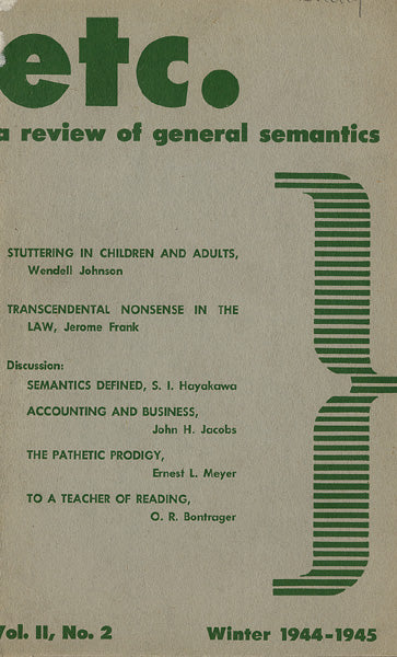 PDF Version: ETC: A Review of General Semantics 2:2 (Winter 1944-1945)