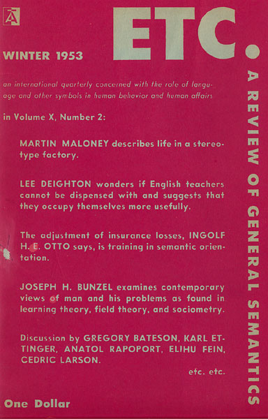 PDF Version: ETC: A Review of General Semantics 10:2 (Winter 1953)