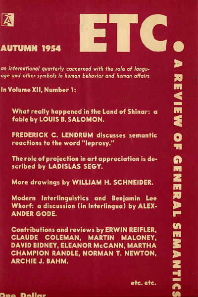 PDF Version: ETC: A Review of General Semantics 12:1 (Autumn 1954)