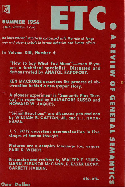 PDF Version: ETC: A Review of General Semantics 13:4 (Summer 1956)