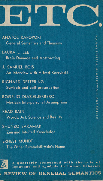 PDF Version: ETC: A Review of General Semantics 16:2 (Winter 1959)