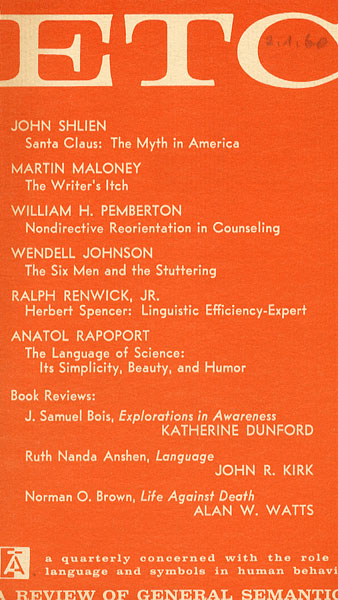 PDF Version: ETC: A Review of General Semantics 16:4 (Summer 1959)