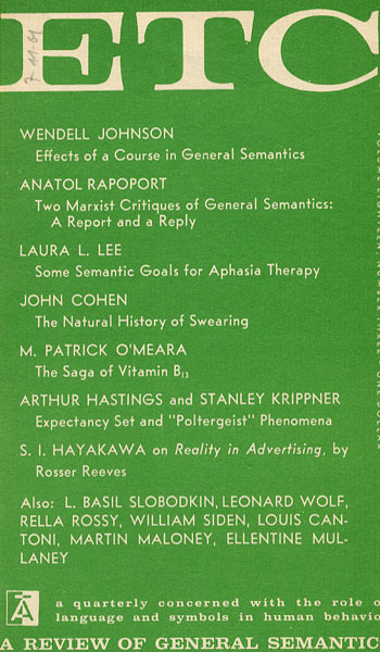 PDF Version: ETC: A Review of General Semantics 18:3 (October 1961)
