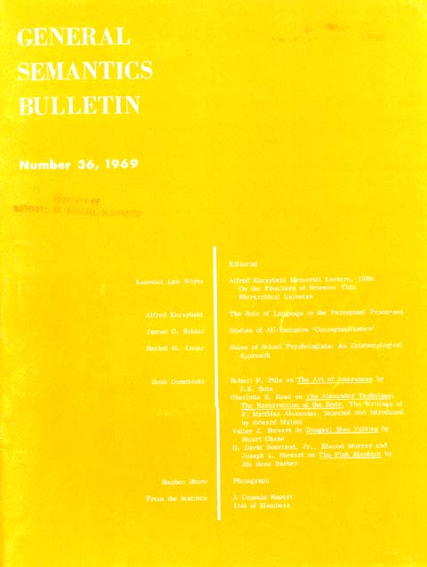 PDF Version: General Semantics Bulletin No. 36 (1969)