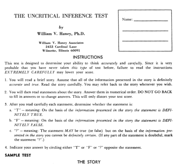 PDF Version: Uncritical Inference Test