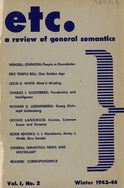 PDF Version: ETC: A Review of General Semantics 1:2 (Winter 1943-1944)