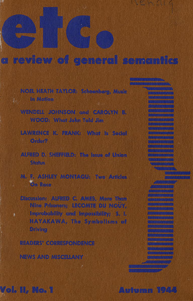 PDF Version: ETC: A Review of General Semantics 2:1 (Autumn 1944)