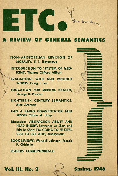 PDF Version: ETC: A Review of General Semantics 3:3 (Spring 1946)