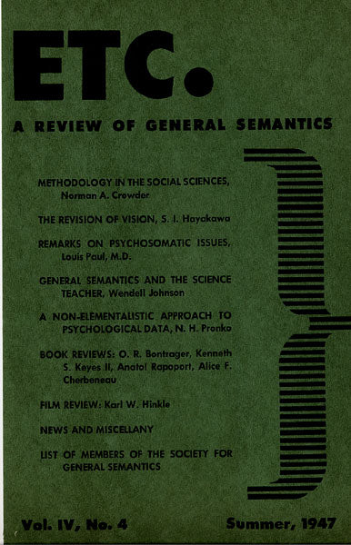 PDF Version: ETC: A Review of General Semantics 4:4 (Summer 1947)