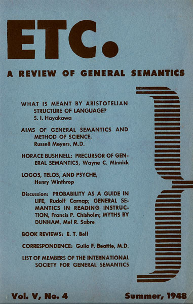 PDF Version: ETC: A Review of General Semantics 5:4 (Summer 1948)