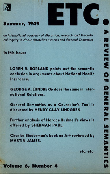 PDF Version: ETC: A Review of General Semantics 6:4 (Summer 1949)