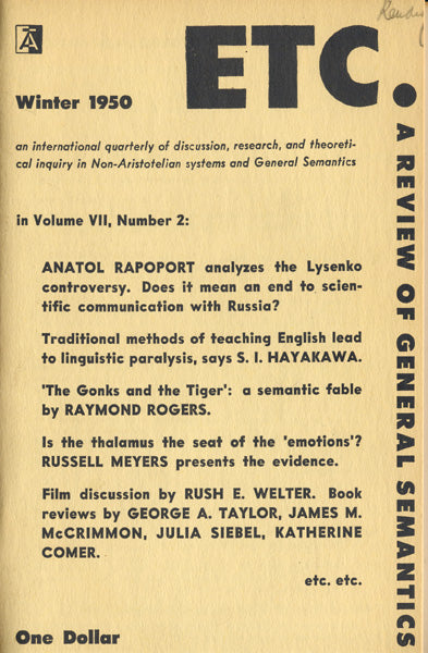 PDF Version: ETC: A Review of General Semantics 7:2 (Winter 1950)