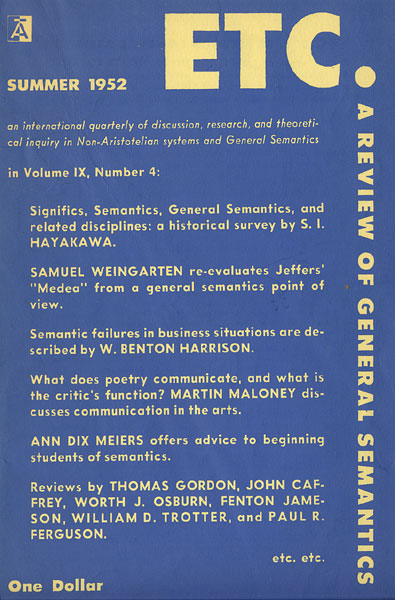 PDF Version: ETC: A Review of General Semantics 9:4 (Summer 1952)