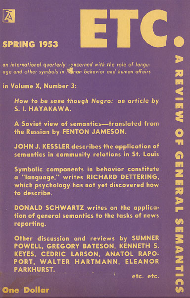 PDF Version: ETC: A Review of General Semantics 10:3 (Spring 1953)