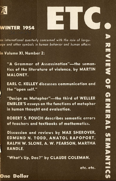 PDF Version: ETC: A Review of General Semantics 11:2 (Winter 1954)