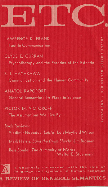 PDF Version: ETC: A Review of General Semantics 16:1 (Autumn 1958)