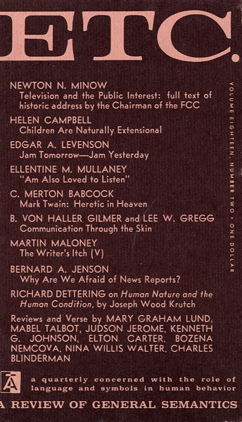 PDF Version: ETC: A Review of General Semantics 18:2 (July 1961)