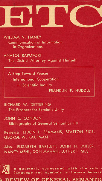 PDF Version: ETC: A Review of General Semantics 21:1 (March 1964)