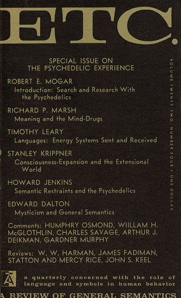 PDF Version: ETC: A Review of General Semantics 22:4 (December 1965)