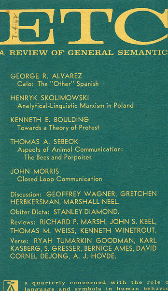 PDF Version: ETC: A Review of General Semantics 24:1 (March 1967)