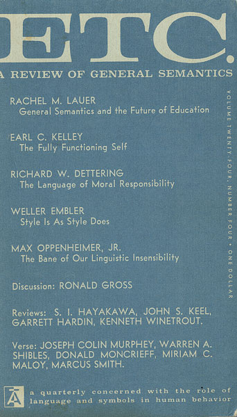 PDF Version: ETC: A Review of General Semantics 24:4 (December 1967)