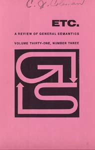 PDF Version: ETC: A Review of General Semantics 31:3 (September 1974)