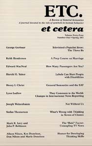 PDF Version: ETC: A Review of General Semantics 44:1 (Spring 1987)