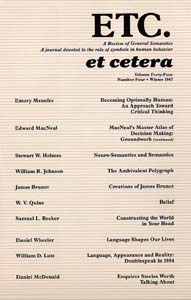 PDF Version: ETC: A Review of General Semantics 44:4 (Winter 1987)
