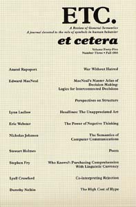 PDF Version: ETC: A Review of General Semantics 45:3 (Fall 1988)
