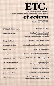 PDF Version: ETC: A Review of General Semantics 45:4 (Winter 1988)