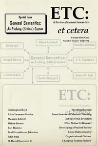 PDF Version: ETC: A Review of General Semantics 51:3 (Fall 1994)