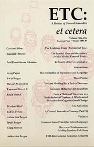 PDF Version: ETC: A Review of General Semantics 51:4 (Winter 1994-1995)