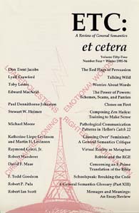 PDF Version: ETC: A Review of General Semantics 52:4 (Winter 1995-1996)