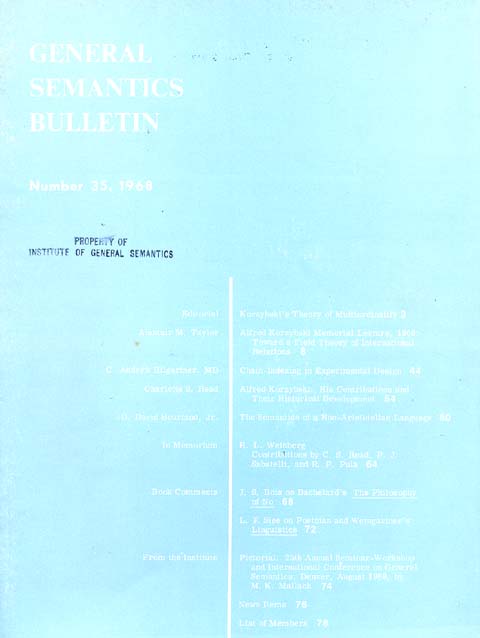 PDF Version: General Semantics Bulletin No. 35 (1968)