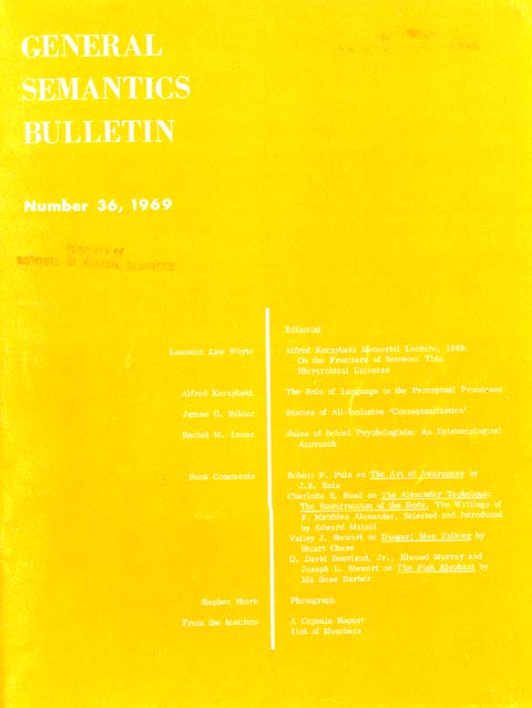 PDF Version: General Semantics Bulletin No. 36 (1969)