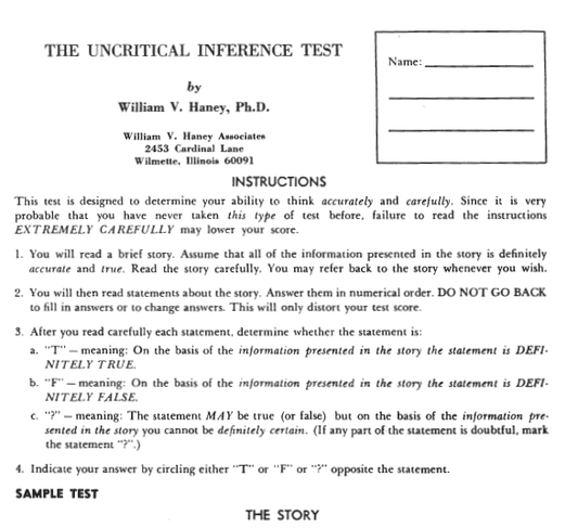 PDF Version: Uncritical Inference Test